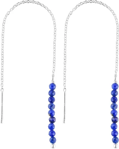 Miniatura 15 de Aretes delicados de piedra auténtica, piedras preciosas tanzanita, joyería minimalista, aretes colgantes, chapados en plata, piedras natales