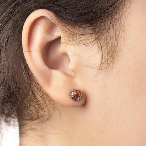 Miniatura 18 de Aretes de plata de ley con piedra natal de cristal real, joyería para mujer, moda occidental 925, envejecida, bohemia, hecha a mano, el mejor regalo