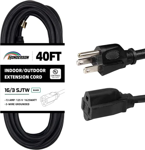 Miniatura 12 de Cable de extensión para exteriores de 10 pies, 16/3 SJTW, cable de extensión verde duradero para luces de Navidad con enchufe de tierra de 3 puntas