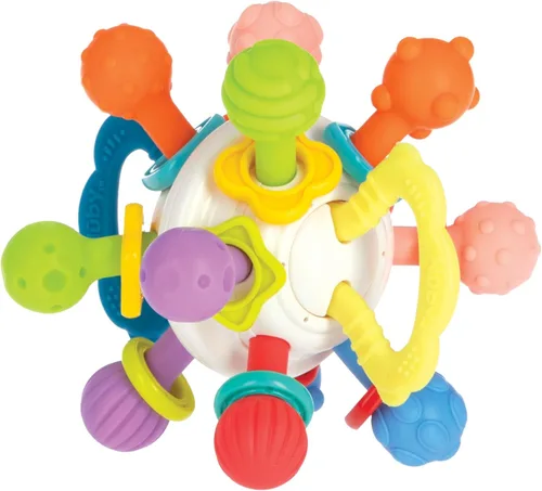 Miniatura 9 de Nuby Twist-a-Ring - Juguete mordedor, sonajero para bebés, juguete para aliviar la dentición del bebé, 6+ meses