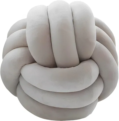 Miniatura 13 de Almohada redonda de nudo para decoración de habitación de niños, juguetes de peluche para aliviar el estrés (menta, 11 pulgadas/11.0 in)