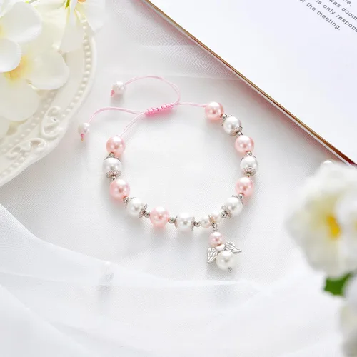 Miniatura 2 de Lanqueen Pulsera cristiana de bautismo para la primera comunión, regalos para niñas, niños, hija, hijo, nieta, nieto, cruz, ángel, pulsera
