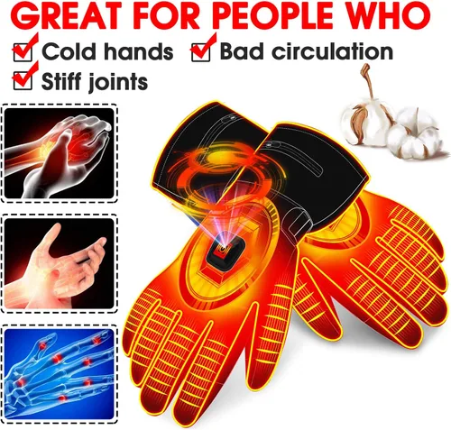 Miniatura 6 de Autocastle Guantes térmicos para mujeres y hombres, guantes de batería recargable de 7.4 V, guantes de calefacción eléctrica, lavables