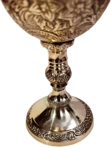 Miniatura 5 de BONA FIDE - Vaso de latón puro de calibre pesado, copa de cáliz de latón puro, copas de champán de alta calidad, vaso para beber vino, vasos