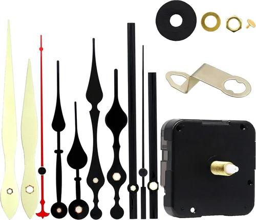 TIKROUND 12888 Kit de Reemplazo de Piezas de Reparación para Mecanismo de Reloj de Pared de Cuarzo DIY, Movimiento Silencioso de Barrido, Grosor