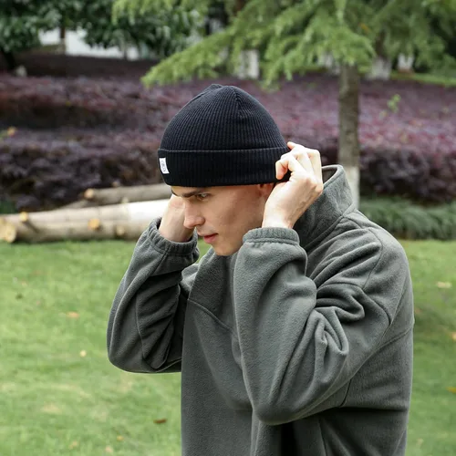 Miniatura 5 de Gorro para hombre con gorro de invierno con sonrisa, unisex, de punto, suave, cálido, con puños