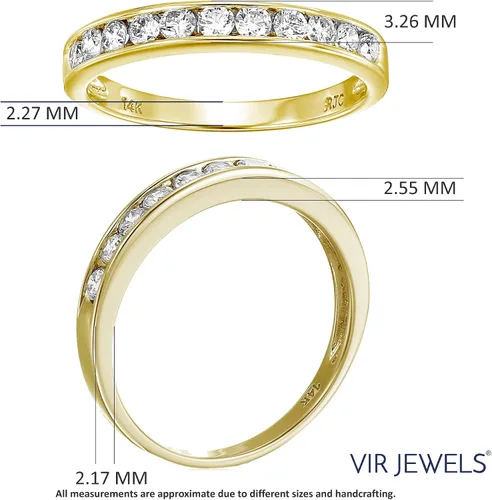 Miniatura 4 de Vir Jewels Anillo de compromiso con diamantes de 12 quilate (ctw) para mujer, anillo de compromiso de diamantes redondos de media eternidad, juego