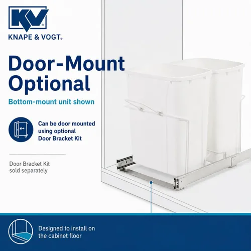Miniatura 10 de Knape & Vogt SBM15-2-35WH - Bote de basura extraíble para montaje inferior de gabinete, 18.8 x 14.25 x 22 pulgadas