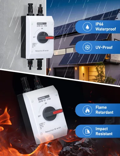 Miniatura 2 de DIHOOL Interruptor de desconexión solar de 32 amperios DC1200V aislador con carcasa impermeable IP66 para paneles solares, baterías, vehículos