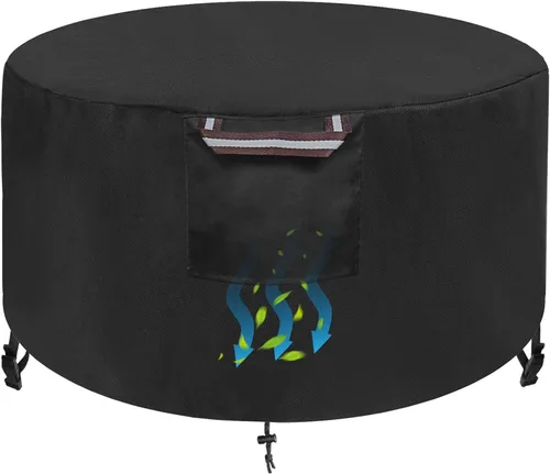 Miniatura 12 de WICKTICK Funda rectangular para mesa de fogata de gas de 44 x 28 pulgadas, cubierta para mesa de fuego resistente al agua 600D de servicio pesado
