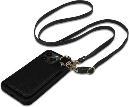 Funda para iPhone 15 Pro Max de 6.7'', Funda Cartera Cruzada Desmontable con Ranuras para Tarjetas con Bloqueo RFID, Soporte de Anillo 360°, Funda