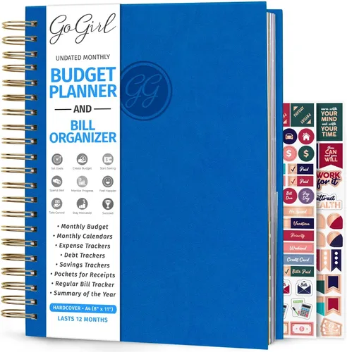 Miniatura 22 de GoGirl Planificador de presupuesto y organizador mensual de facturas, libro financiero mensual con bolsillos. Cuaderno de seguimiento de gastos