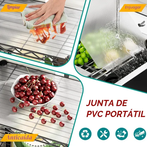 Miniatura 5 de Golpart Estantes de almacenamiento ajustables de 3 niveles, estante de metal resistente, estantería de alambre, estante organizador para el hogar