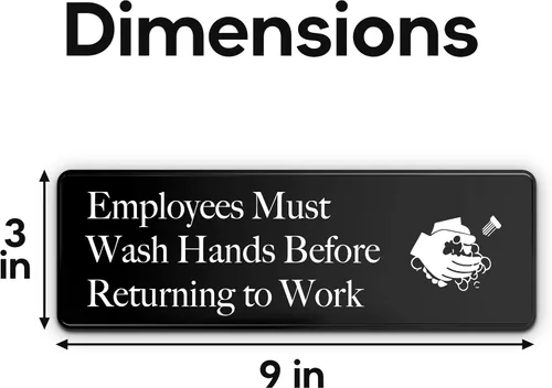 Miniatura 2 de Cartel de "Employees Must Wash Hands", paquete de 3, 3 x 9 pulgadas, perfecto para paredes, puertas o fregaderos en servicio de alimentos, baños