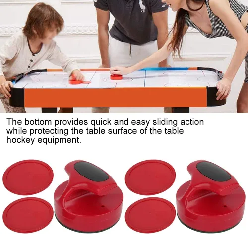 Miniatura 2 de Discos de repuesto de hockey de aire rojo y porteros deslizantes para mesas de juego, empujadores de hockey de aire, juego de empujador deslizante