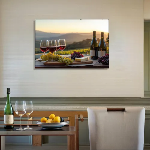 Miniatura 2 de Lienzo decorativo para pared, decoración de cocina, pintura de queso con uvas, obra de arte moderna, paisaje, fotografía, pintura para comedor, Art-1