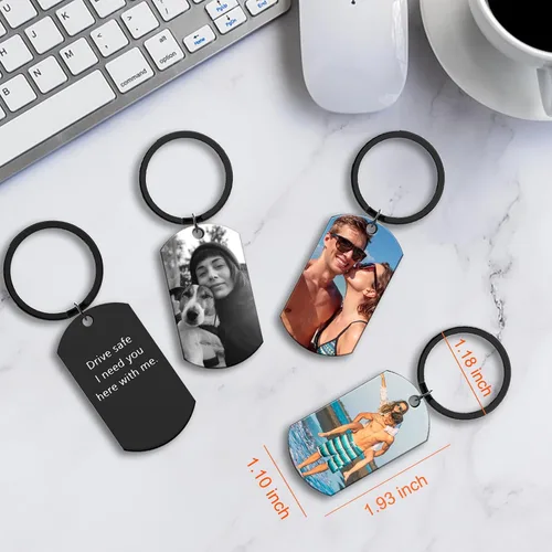 Miniatura 2 de Llavero personalizado con imagen, llavero giratorio de doble cara con fotos coloridas, regalos conmemorativos para amantes de la familia