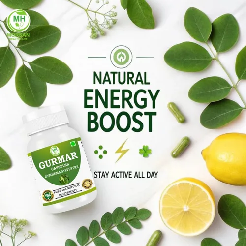 Miniatura 4 de Morsan Healthcare Gurmar (Gymnema sylvestre) Cápsulas de 500 mg 60 cápsulas veganas Extracto natural del Himalaya Suplemento de hierbas puras