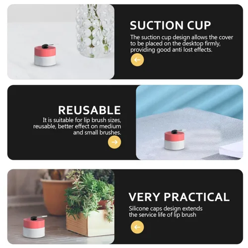 Miniatura 8 de Fundas para cepillos de labios, cubiertas de silicona para brochas de maquillaje, cubierta antipérdida, protectores de cepillo cosmético para Negro