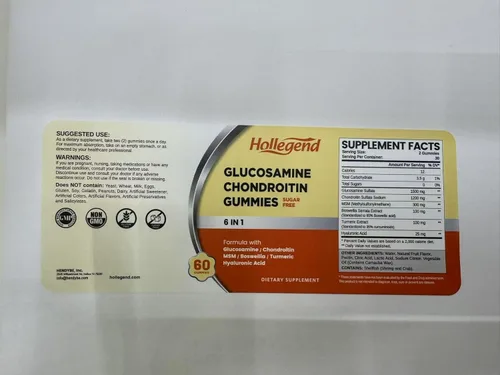 Miniatura 8 de Gomitas de glucosamina condroitina sin azúcar, gomitas suplementos para adultos, hombres y mujeres, 60