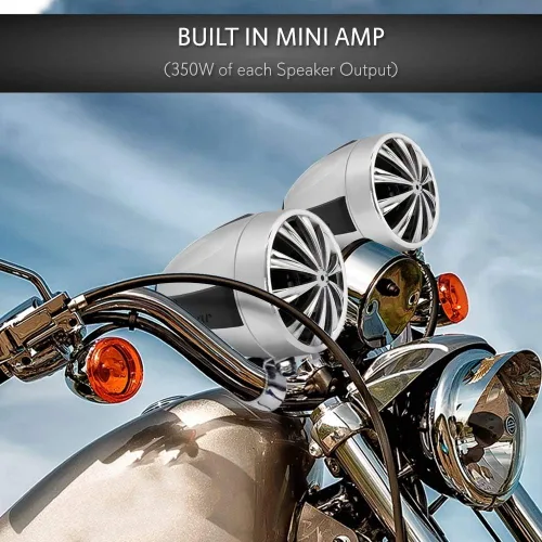 Miniatura 2 de Lanzar Sistema de amplificador de altavoces impermeables para motocicleta, juego de altavoces impermeables de 3 pulgadas, 700 W, entrada auxiliar