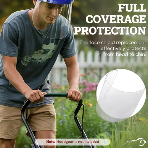 Miniatura 6 de SAFE HANDLER Protectores faciales de repuesto – Visera de policarbonato transparente, repuesto para casco de seguridad con protector facial
