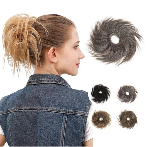 Miniatura 20 de JuvaBun Pieza de pelo rubia despeinada para mujer – Pieza de cabello rubio desordenado para moño, añade volumen instantáneo, rápido updo, lavable