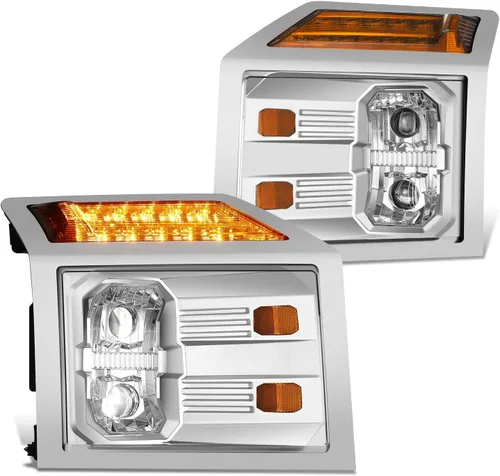 Miniatura 8 de DNA MOTORING HL-HAY-020-CH Par de faros de halo completos con señal de giro secuencial LED, medio anillo, compatible con modelos 08-14 Dodge