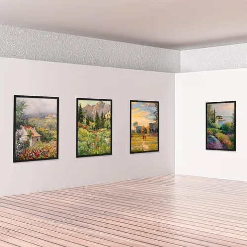 Miniatura 3 de Lyeasw Marcos para póster de 24 x 36 pulgadas, color negro, juego de 7 portarretratos grandes de 24 x 36 pulgadas para montaje en pared horizontal