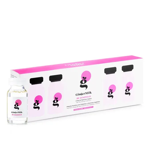 Miniatura 8 de Ampolla nutritiva para el cabello con leche de jengibre con proteínas y provitamina B5 BE GENEROUS (paquete de 6 x 0.5 onzas líquidas)