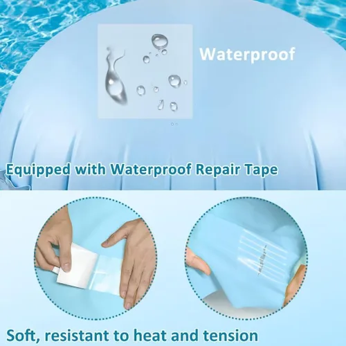 Miniatura 4 de Almohadas de piscina para piscinas sobre el suelo, 4 pies de diámetro, almohada de aire de piscina resistente de 0.016 in de grosor, kit de invierno