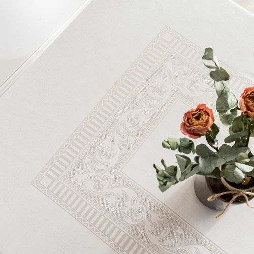 Miniatura 2 de MANGATA CASA Mantel rectangular – Mantel de algodón lavable impermeable y resistente a las arrugas, mantel de tela decorativa para mesa de comedor