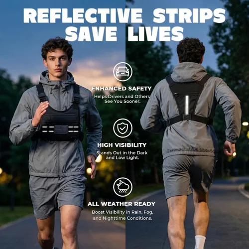 Miniatura 5 de Muserise Bolsa de Pecho Deportiva Para Hombres y Mujeres, Resistente al Agua, Ligera, Paquete de Pecho Frontal, Bolsa de Chaleco para Correr Con