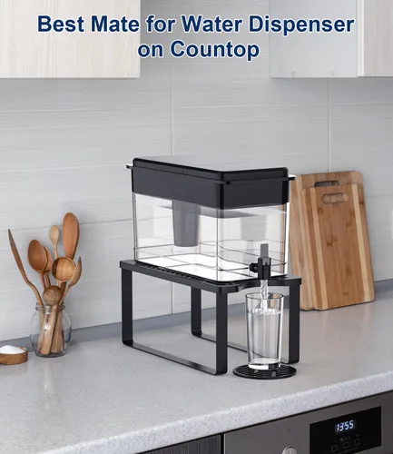 Miniatura 4 de Soporte dispensador de filtro de agua con bandeja de goteo, 7.9 pulgadas de ancho x 14.9 pulgadas de profundidad x 7 pulgadas de alto, soporte
