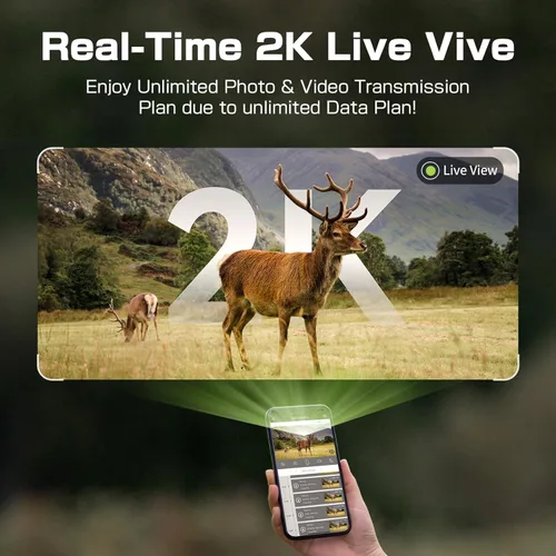 Miniatura 4 de Cámara de rastro Plan de datos ilimitado 2K Video en vivo AI Detección de animales Cámara de rastro celular Cámara de juego 4G LTE, cámaras