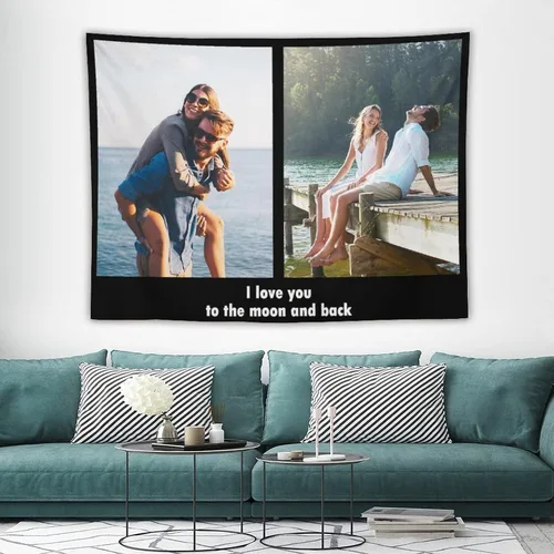 Miniatura 4 de Tapiz personalizado para cargar imágenes con fotos y textos, tapiz personalizado para colgar en la pared, manta de telón de fondo para decoración