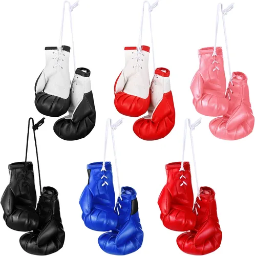 Miniatura 8 de Maitys 12 piezas de mini guantes de boxeo para espejo de coche, guantes de boxeo para colgar bolsas, accesorios regalos para decoración de adornos
