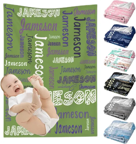 Miniatura 25 de Mantas de bebé personalizadas para niñas y niños, regalos personalizados para bebés, niñas y niños
