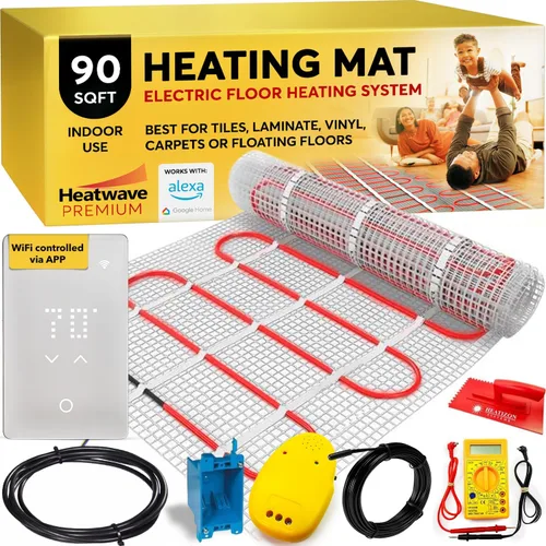 Miniatura 22 de Sistema de suelo con calefacción de alta calidad, 10 pies cuadrados, 1 amperios, 120 vatios, sistema de calefacción eléctrica por suelo radiante