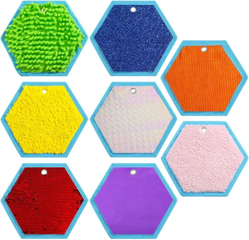 Miniatura 10 de Boao Juego de 8 mini alfombrillas sensoriales surtidas texturizadas, azulejos sensoriales para el suelo, juguetes táctiles educativos