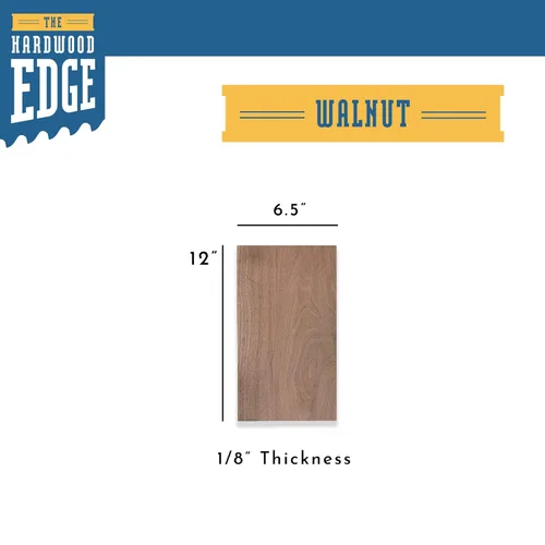 Miniatura 2 de Tablones de Madera Dura de Nogal - Paquete de 8 Madera de Nogal para Manualidades de Madera Sin Terminar - 1/8'' (3mm) Madera Dura 100% Pura