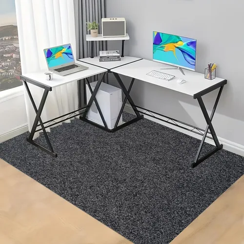 Tapete grande para silla de escritorio de oficina de 63 x 51 pulgadas, protector de suelo antideslizante para suelos duros, madera dura, azulejos