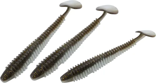 Miniatura 21 de RUNCL Swimbaits - Paleta de 10/20/30/40 unidades, cola de paleta de 5/4/3/2 pulgadas, señuelo suave para lubina de trucha, cebo de plástico duradero