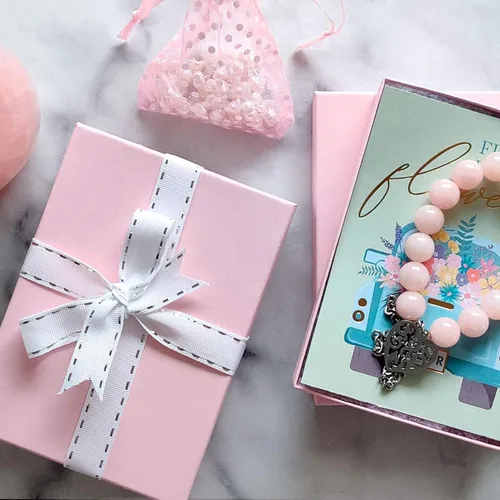 Miniatura 5 de TheDisplayGuys - Paquete de 25 cajas de regalo de cartón kraft #53 con relleno y tapa de algodón, color rosa, (5.4 x 3.9 x 1.0 pulgadas)