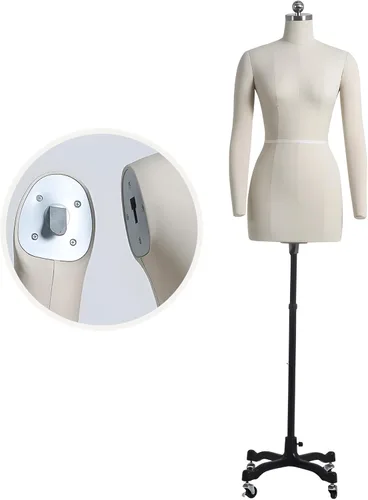Maniquí de costura ajustable con ruedas – Altura ajustable Forma S Modelo 80, pantalla de sastre estable y móvil para diseñadores y creadores de moda