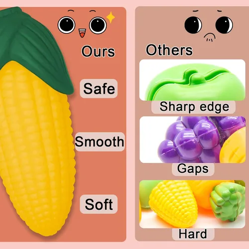 Miniatura 2 de Juego de comida de simulación, comida de juguete para niños pequeños, juego de cocina realista, verduras falsas, accesorios de cocina, juguete suave