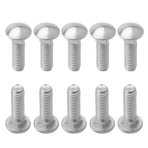 Miniatura 17 de MroMax 50 pernos de carro M6x12mm cabeza media redonda cuello cuadrado pernos sujetadores de acero inoxidable 304 cuello carro perno tono plateado