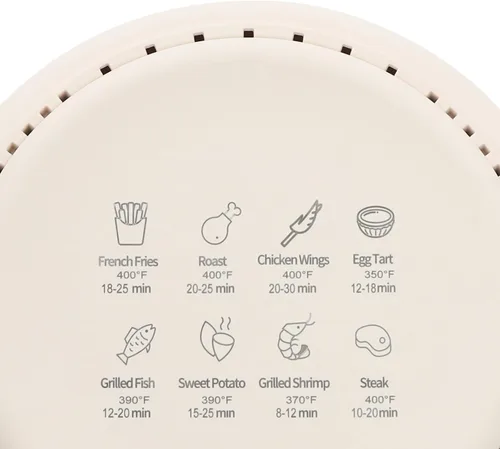 Miniatura 6 de Mini freidora de aire, freidora de aire de vidrio de 3.8 cuartos de galón, pantalla táctil visible de 360° con pantalla digital, temperatura Blanco