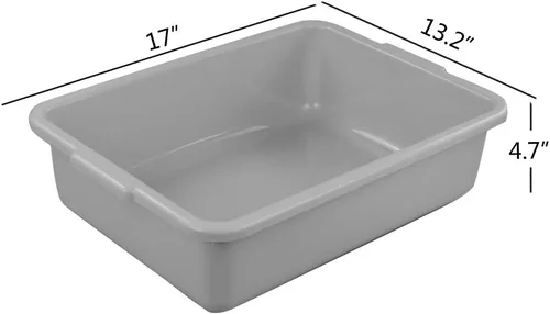 Miniatura 2 de Anbers Caja comercial de autobús comercial de plástico 13L/gris, lavabo de la tina, 4 paquetes