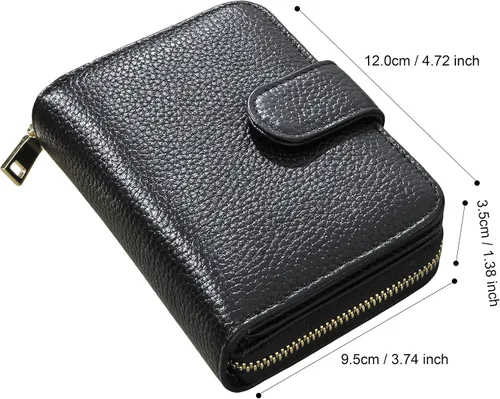 Miniatura 7 de Beurlike billetera de cuero, con tarjetero con bloqueo RFID, organizador, billetera segura para mujer